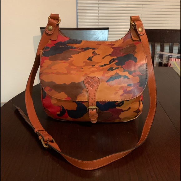 Patricia Nash Camo Italian Leather Crossbody Bag
